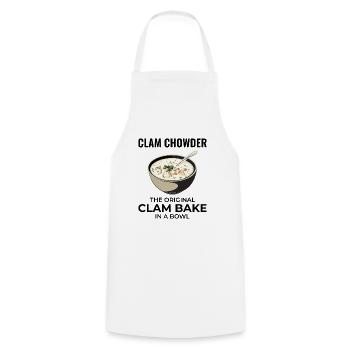 Muschelsuppe Schalentiere urkomische Meeresfrüchtesuppe - Kochschürze - Weiß - Vorne - AI Model Male 185 dark (185cm)