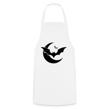 Chauve-souris avec lune – Halloween - Tablier de cuisine - blanc - Devant - AI Model Male 185 dark (185cm)