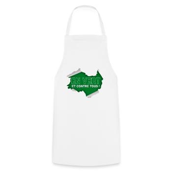 En vert et contre tous ! - Tablier de cuisine - blanc - Devant - AI Model Male 185 dark (185cm)