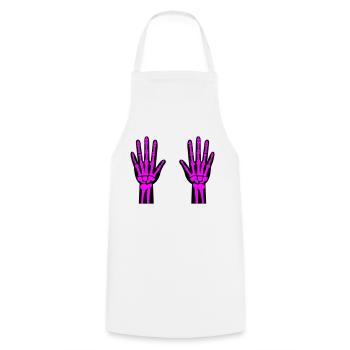 Skeleton Hands 02 - Cooking Apron - white - Front - AI Model Male 185 dark (185cm)
