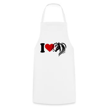 J’adore les chevaux - Tablier de cuisine - blanc - Devant - AI Model Male 185 dark (185cm)