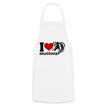 J’adore le cheval Holsteiner - Tablier de cuisine - blanc - Devant - AI Model Male 185 dark (185cm)