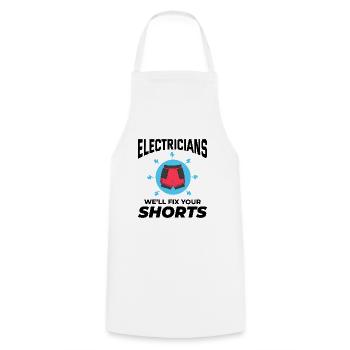 Electrician Humor Electrical Technician Engineer - Cooking Apron - white - Front - AI Model Male 185 dark (185cm)