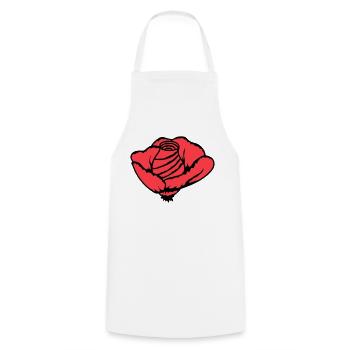Jolie belle fleur de rose feuille roses romantique - Tablier de cuisine - blanc - Devant - AI Model Male 185 dark (185cm)