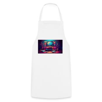 videospiel pop - Kochschürze - Weiß - Vorne - AI Model Male 185 dark (185cm)