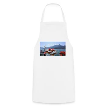 Varenna, Italie - Tablier de cuisine - blanc - Devant - AI Model Male 185 dark (185cm)
