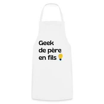 Geek from Father to Son - Dad Gift - Cooking Apron - white - Front - AI Model Male 185 dark (185cm)