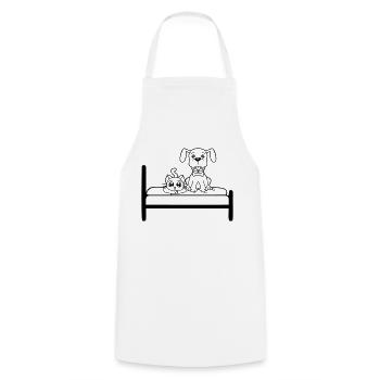 Dog Bed Cat Two Friends Team Kitten 2 Crew - Cooking Apron - white - Front - AI Model Male 185 dark (185cm)