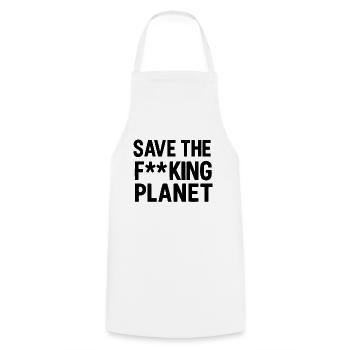 Sauvez la de planète - Tablier de cuisine - blanc - Devant - AI Model Male 185 dark (185cm)