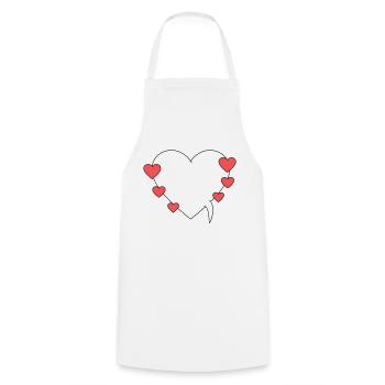 Speech bubble with hearts - Cooking Apron - white - Front - AI Model Male 185 dark (185cm)