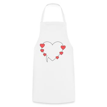 Speech Bubble with Hearts 3 - Cooking Apron - white - Front - AI Model Male 185 dark (185cm)