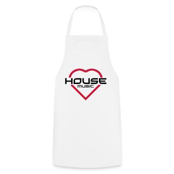 House Music - Cooking Apron - white - Front - AI Model Male 185 dark (185cm)