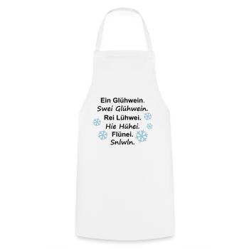 ein Glühwein swei Schneeflocke - Kochschürze - Weiß - Vorne - AI Model Male 185 dark (185cm)