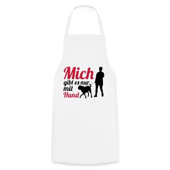 Mich Gibt Es Nur Mit Hund - Kochschürze - Weiß - Vorne - AI Model Male 185 dark (185cm)