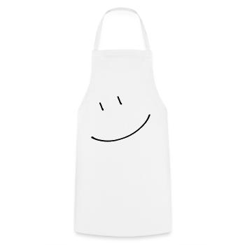 Smiley lachen (dh) - Kochschürze - Weiß - Vorne - AI Model Male 185 dark (185cm)