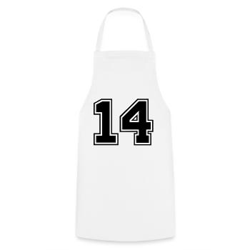 vierzehn - Cooking Apron - white - Front - AI Model Male 185 dark (185cm)