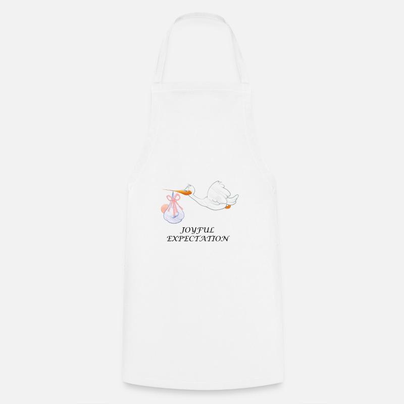 Grossesse Grossesse Bébé Grossesse Naissance Cigogne - Tablier de cuisine - blanc