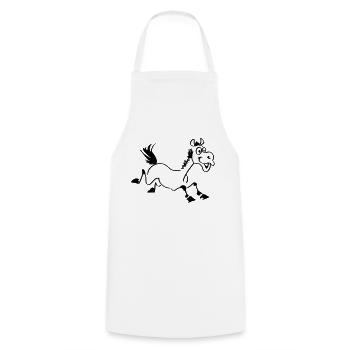 Cheval marrant - Tablier de cuisine - blanc - Devant - AI Model Male 185 dark (185cm)