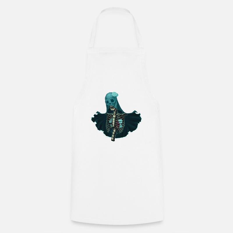 Squelette cools cadeau d’Halloween effrayant - Tablier de cuisine - blanc
