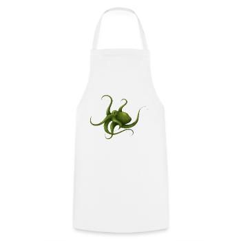 OCTOPUS mit Signatur - Kochschürze - Weiß - Vorne - AI Model Male 185 dark (185cm)
