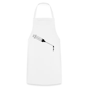 Blood Syringe - Kochschürze - Weiß - Vorne - AI Model Male 185 dark (185cm)