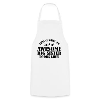 Awesome Big Sister Looks Like - Cooking Apron - white - Front - AI Model Male 185 dark (185cm)