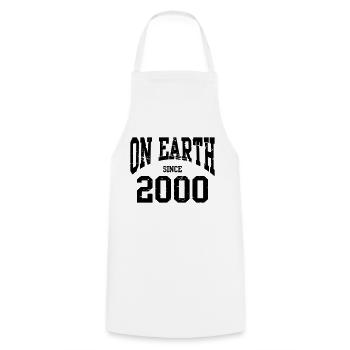 Birthday - On Earth Since 2000 - Geburtstag - Tablier de cuisine - blanc - Devant - AI Model Male 185 dark (185cm)
