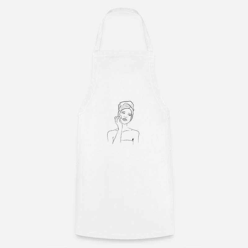 maquillage, maquillage, beauté, spa - Tablier de cuisine - blanc