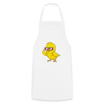 Chick Design with Sunglasses Chicken Chicken Chicken Chicken - Cooking Apron - white - Front - AI Model Male 185 dark (185cm)
