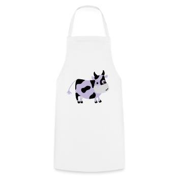 Lustige Kuh Luise - Bauernhof - Cooking Apron - white - Front - AI Model Male 185 dark (185cm)