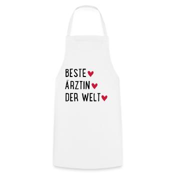 Ärztin - Kochschürze - Weiß - Vorne - AI Model Male 185 dark (185cm)