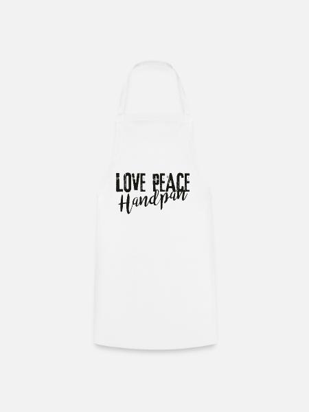 LOVE PEACE Handpan - black - Kochschürze - Weiß