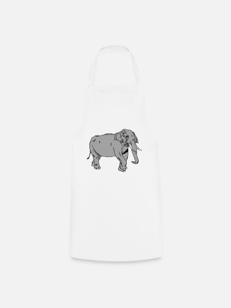 Elefant - Kochschürze - Weiß
