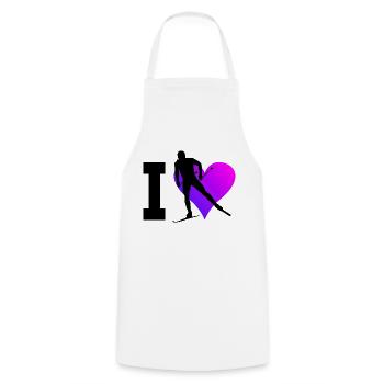 Classique masculine de patinage de fond - Tablier de cuisine - blanc - Devant - AI Model Male 185 dark (185cm)