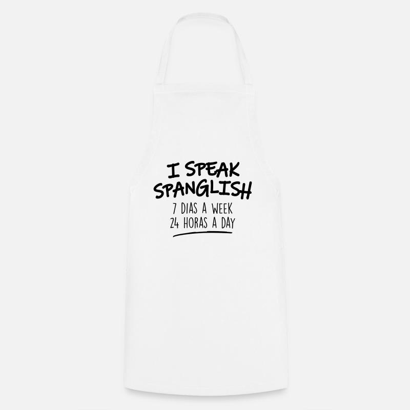 I SPEAK SPANGLISH - Cooking Apron - white