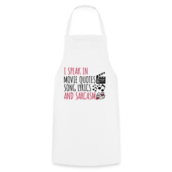 speak lyrics and sarcasm - Cooking Apron - white - Front - AI Model Male 185 dark (185cm)