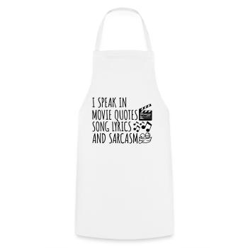 speak lyrics and sarcasm - Cooking Apron - white - Front - AI Model Male 185 dark (185cm)