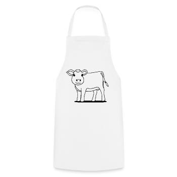 cow cute animal farm animals funny cows new 11 - Cooking Apron - white - Front - AI Model Male 185 dark (185cm)