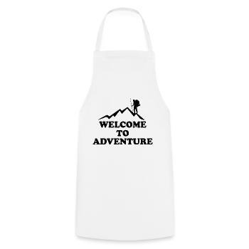 Adventure Travel Hiking Mountain - Cooking Apron - white - Front - AI Model Male 185 dark (185cm)