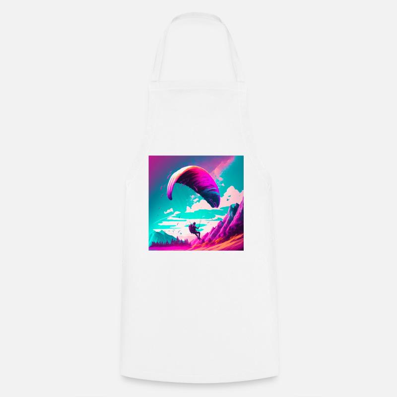Parapentes dans le style rétrowave - Tablier de cuisine - blanc