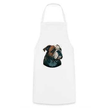 Adorable bouledogue - Tablier de cuisine - blanc - Devant - AI Model Male 185 dark (185cm)