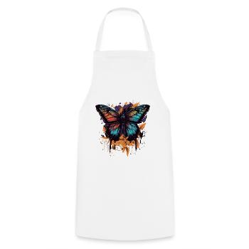 Beauté papillon - Tablier de cuisine - blanc - Devant - AI Model Male 185 dark (185cm)