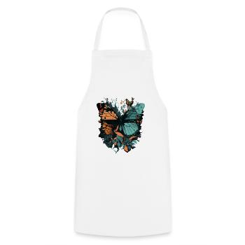 Énorme papillon - Tablier de cuisine - blanc - Devant - AI Model Male 185 dark (185cm)