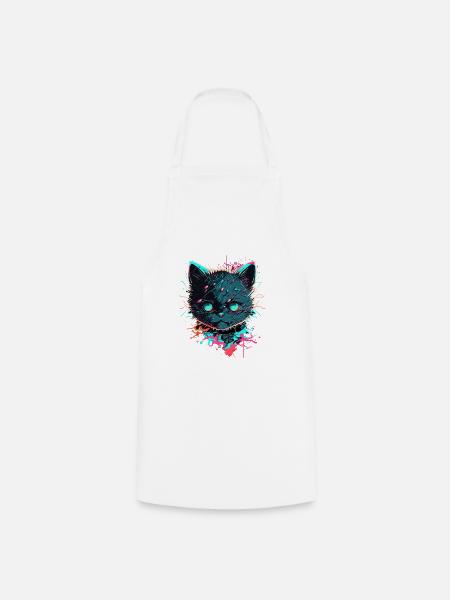 Kosmos Katze - Kochschürze - Weiß