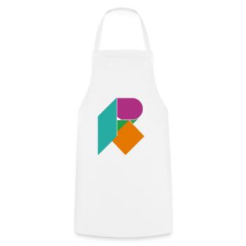 Letter R Vintage - Cooking Apron - white - Front - AI Model Male 185 dark (185cm)
