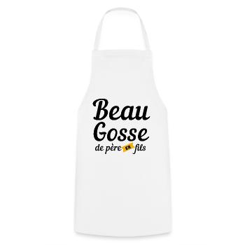 Beau gosse de père en fils - Tablier de cuisine - blanc - Devant - AI Model Male 185 dark (185cm)
