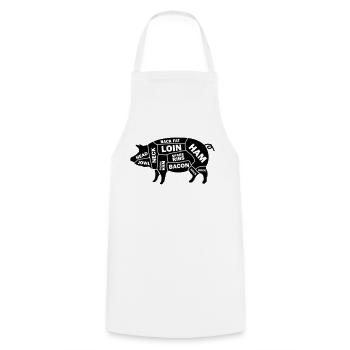 pig - Kochschürze - Weiß - Vorne - AI Model Male 185 dark (185cm)