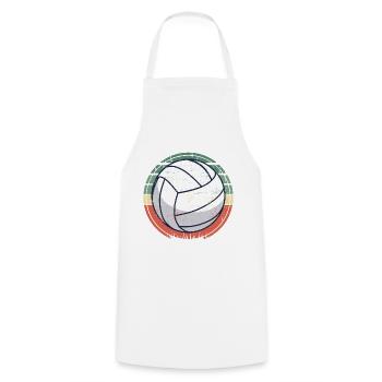Volleyball Beachvolleyball Retro - Kochschürze - Weiß - Vorne - AI Model Male 185 dark (185cm)