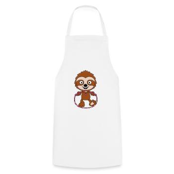 FAULTIER - SPRINGSEIL - TIER - KIND - BABY - SPORT - Kochschürze - Weiß - Vorne - AI Model Male 185 dark (185cm)