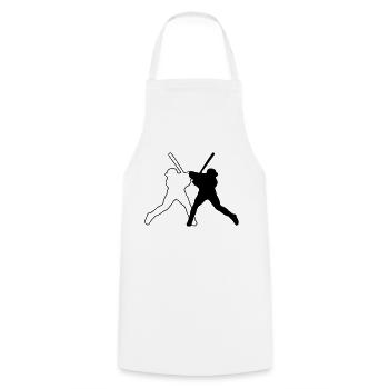 Baseballer Design 001 - Tablier de cuisine - blanc - Devant - AI Model Male 185 dark (185cm)